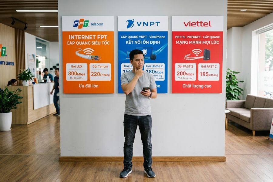 Lựa chọn nhà mạng nào tốt nhất để lắp đặt Internet wifi?