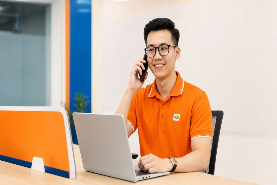 Nhân viên FPT tư vấn khách hàng qua tổng đài