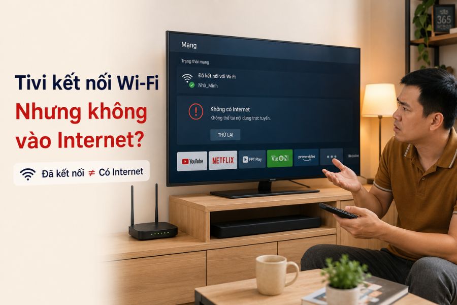 Vì sao tivi báo đã kết nối mạng nhưng vẫn không dùng được Internet?