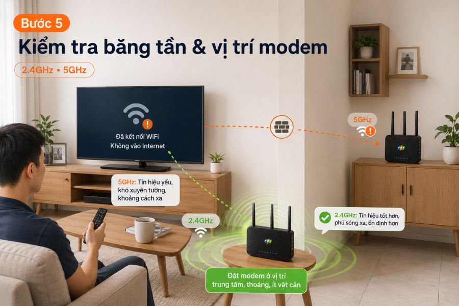 Cách khắc phục tivi đã kết nối mạng nhưng không vào Internet được