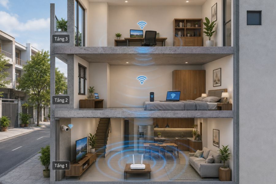 Wifi cho nhà 3 tầng
