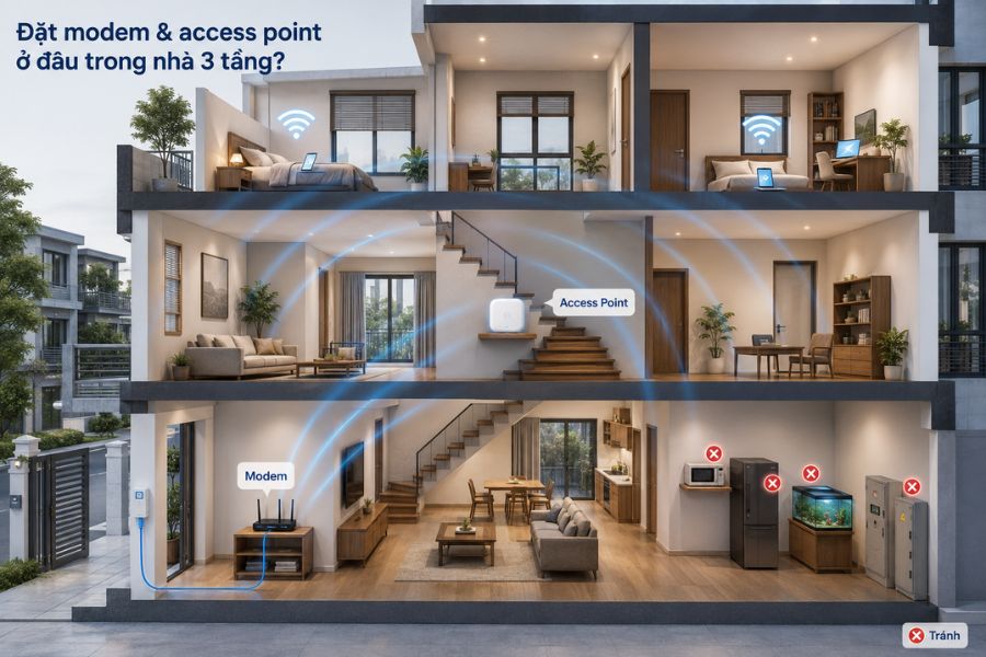 Wifi cho nhà 3 tầng