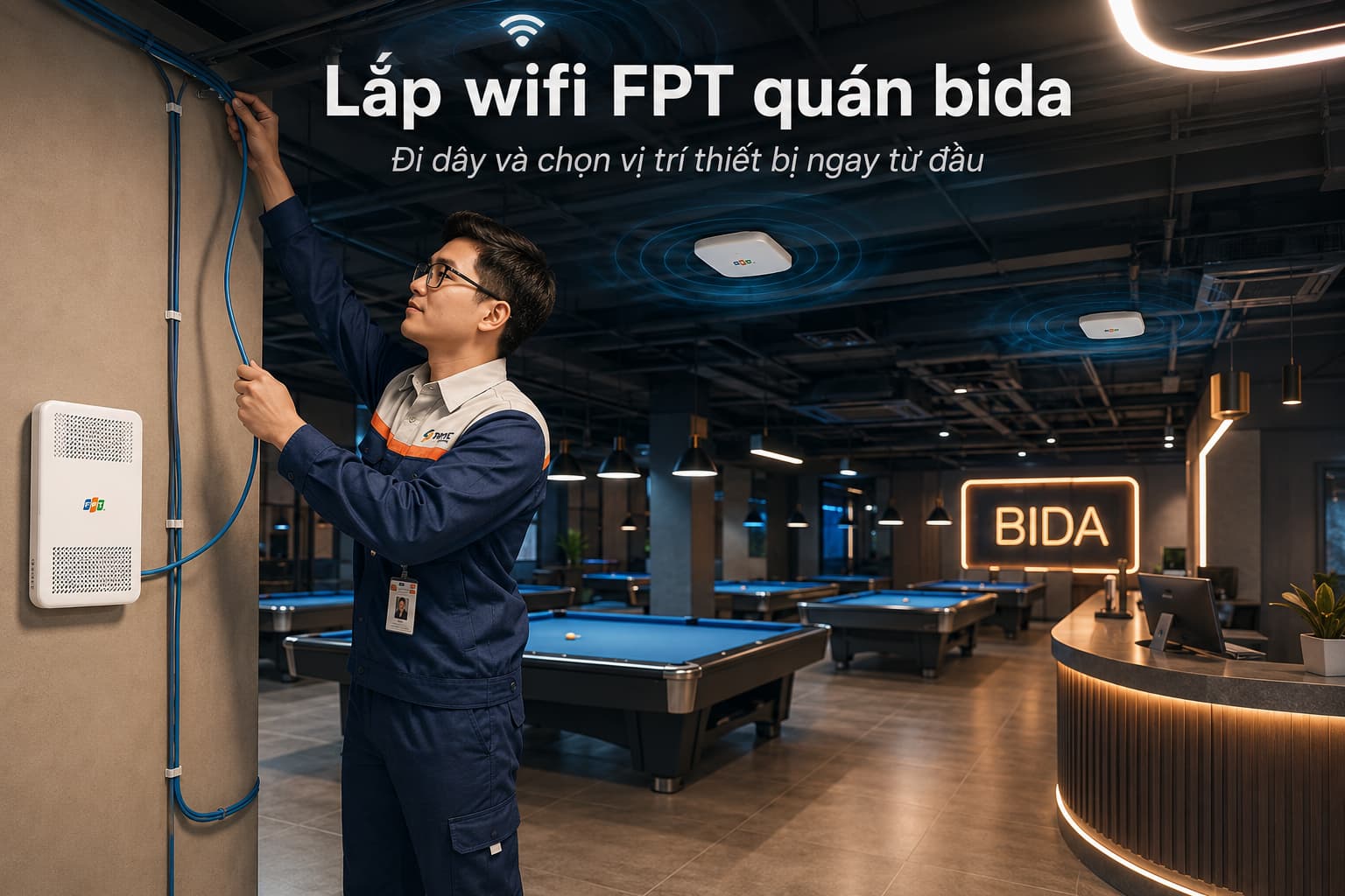 Đi dây và chọn vị trí thiết bị nên hoàn tất cùng giai đoạn hoàn thiện mặt bằng