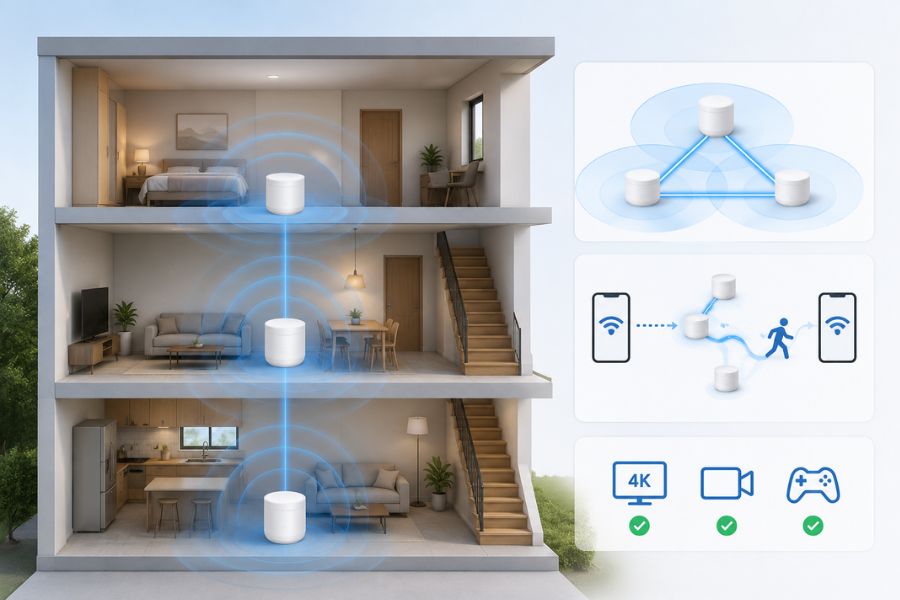 wifi cho nhà 4 tầng