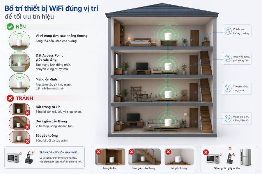 wifi cho nhà 4 tầng