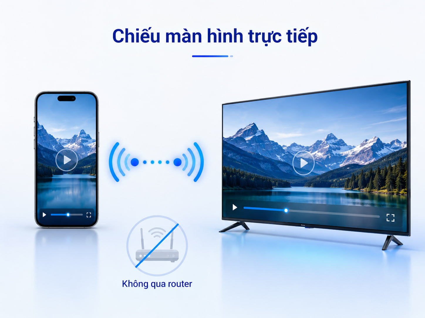 Chiếu màn hình lên TV là trường hợp phổ biến nhất mà người dùng không biết mình đang dùng kết nối ngang hàng.
