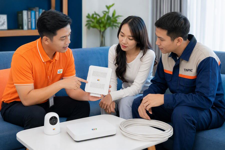Nhân viên FPT tư vấn khách hàng