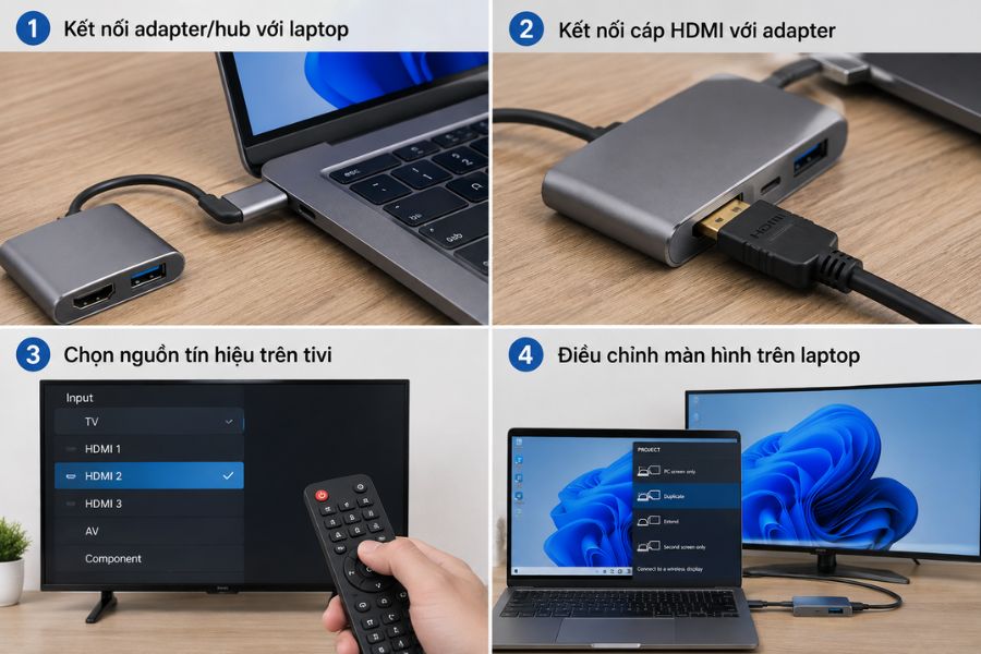 cách kết nối máy tính với tivi