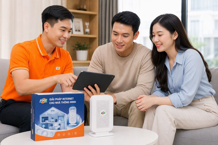 Nhân viên FPT tư vấn gói cước wifi