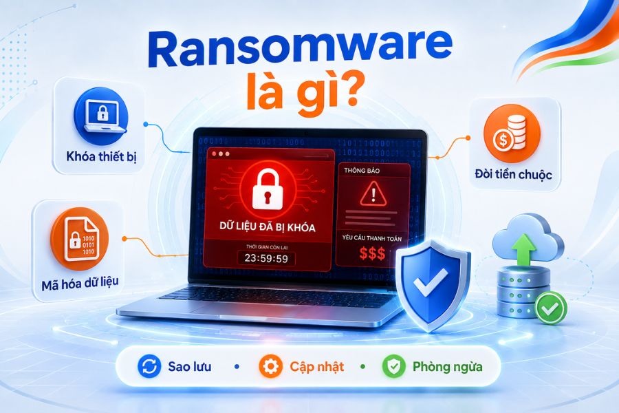 Cách phòng chống mã độc tống tiền bắt đầu từ hiểu ransomware, sao lưu dữ liệu và cập nhật hệ thống
