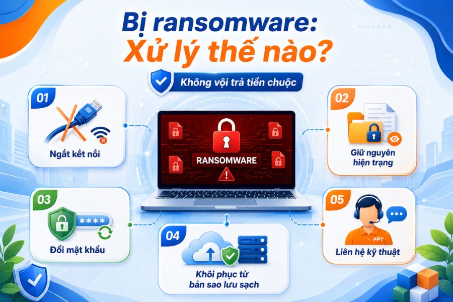 Cách phòng chống mã độc tống tiền cần đi kèm quy trình xử lý an toàn khi thiết bị bị nhiễm ransomware