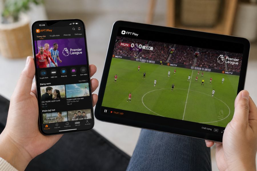 Giao diện Ngoại hạng Anh trên app