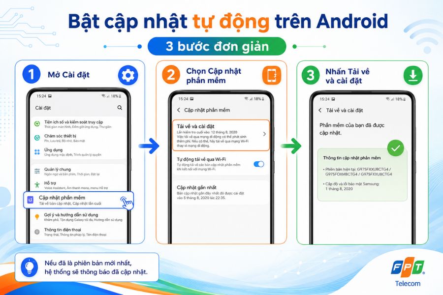 Cập nhật phần mềm tự động trên Android nhanh chóng và dễ thực hiện