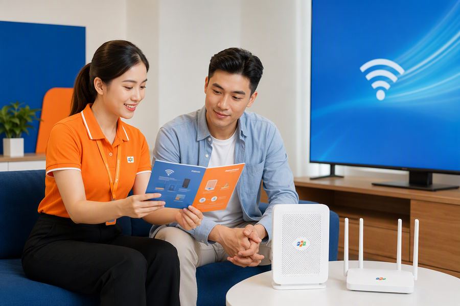 Nhân viên FPT tư vấn gói cước