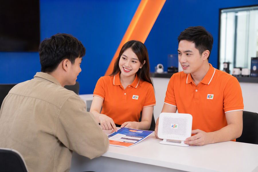 Nhân viên FPT tư vấn giải pháp mạng
