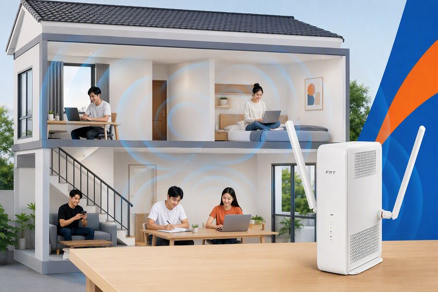 Modem băng tần kép FPT phủ sóng nhiều phòng