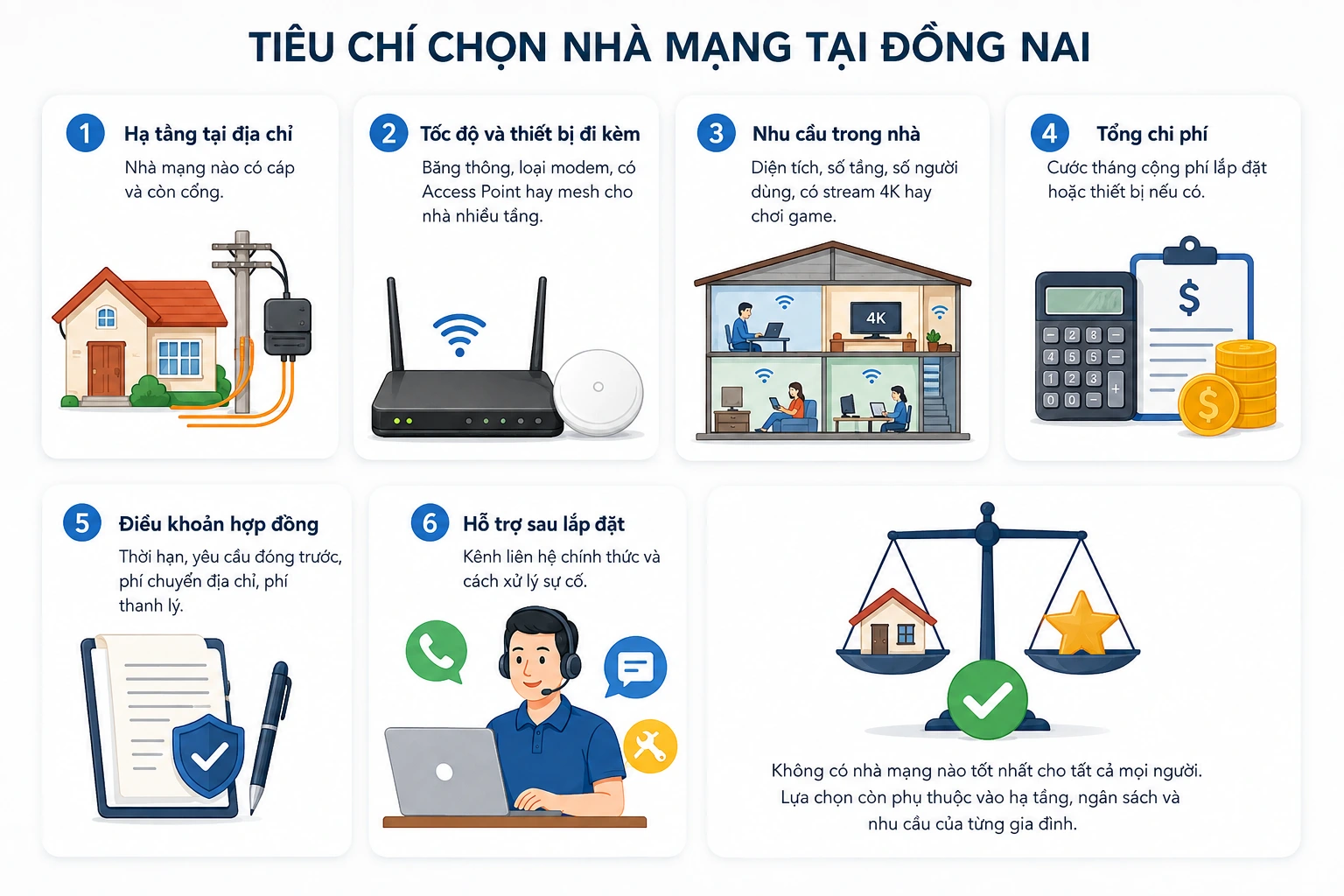 Tiêu chí lựa chọn nhà mạng  tại Đồng Nai