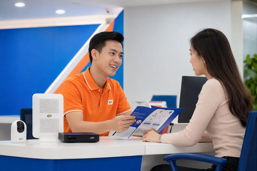 Nhân viên FPT tư vấn gói cước