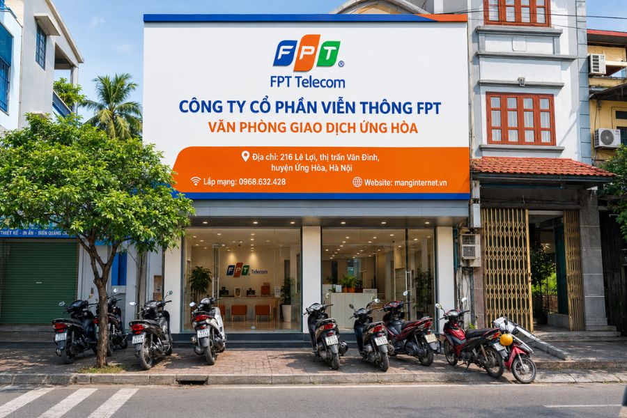Lắp mạng FPT Ứng Hoà được hỗ trợ tại văn phòng giao dịch FPT, tư vấn internet, truyền hình và lắp đặt tận nơi