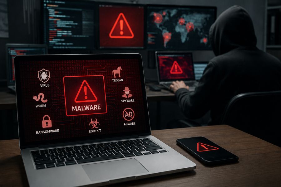 Mã độc lây lan chủ yếu qua internet, email, thiết bị lưu trữ vật lý và các lỗ hổng hệ thống