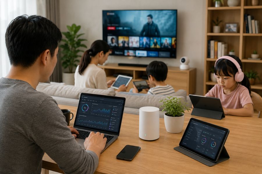 Tốc độ Internet khoảng 150–300 Mbps đáp ứng tốt nhu cầu của một gia đình thông thường