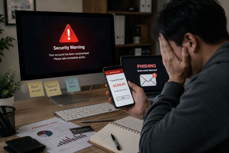 Tấn công phishing ảnh hưởng trực tiếp đến cả cá nhân và tổ chức
