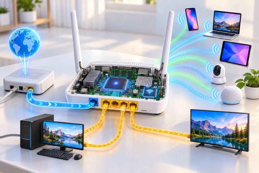 Cấu tạo và nguyên lý hoạt động của router wifi