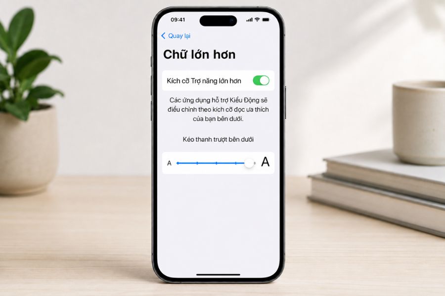 tăng cỡ chữ trên điện thoại