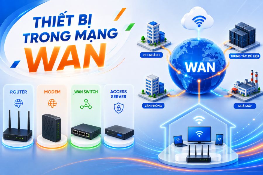 WAN là gì và các thiết bị thường dùng như router, modem, WAN switch và access server