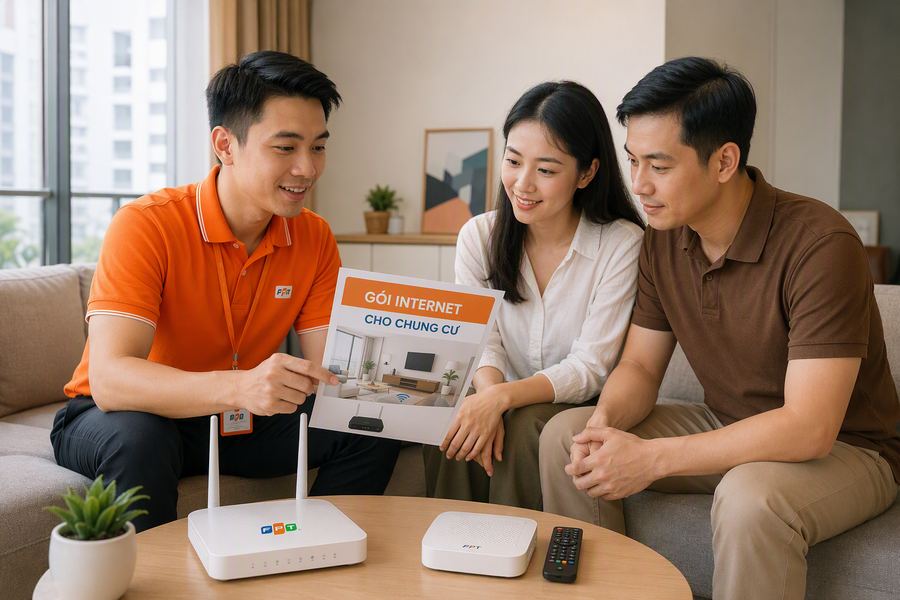 Nhân viên FPT tư vấn gói cước chung cư