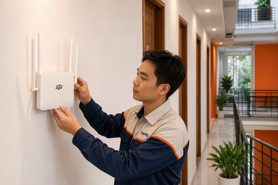 Access Point FPT phủ sóng hành lang homestay