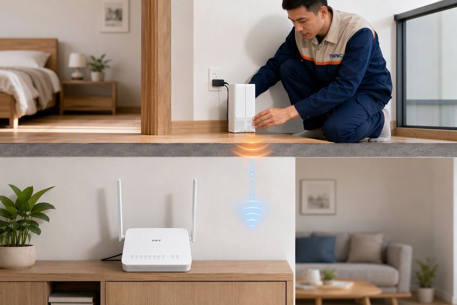Access point mở rộng sóng nhà phố