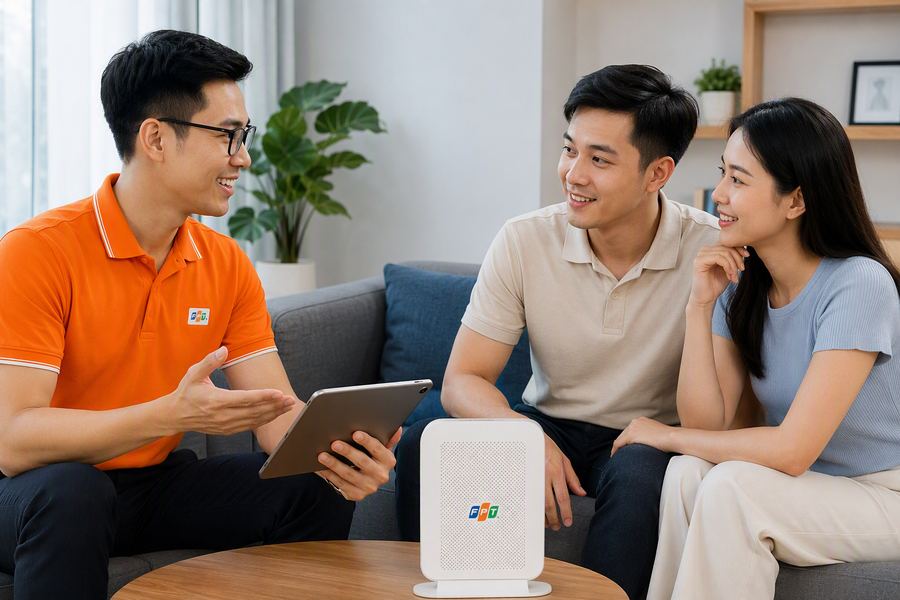 Nhân viên FPT tư vấn gói cước