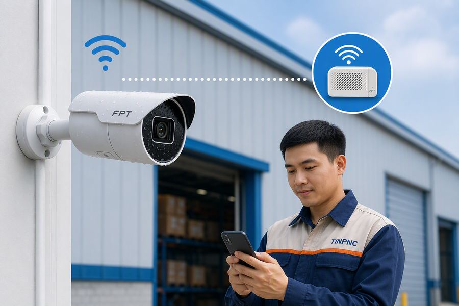 Camera an ninh kết nối wifi nhà xưởng