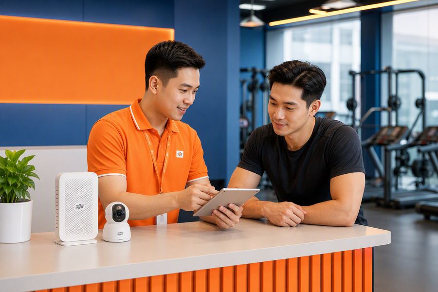 Nhân viên FPT tư vấn chủ phòng gym
