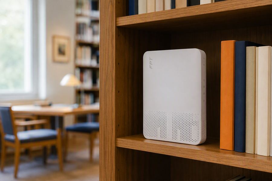 Modem wifi đặt trong thư viện