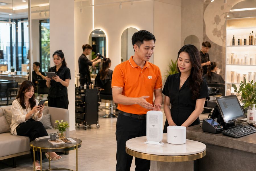 wifi FPT cho tiệm tóc