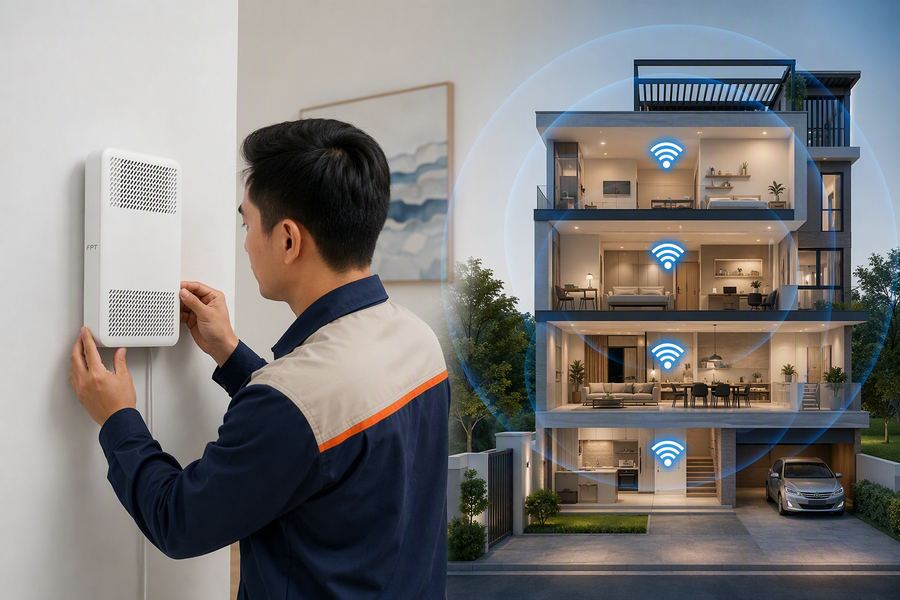 Modem băng tần kép FPT cho villa nhiều tầng