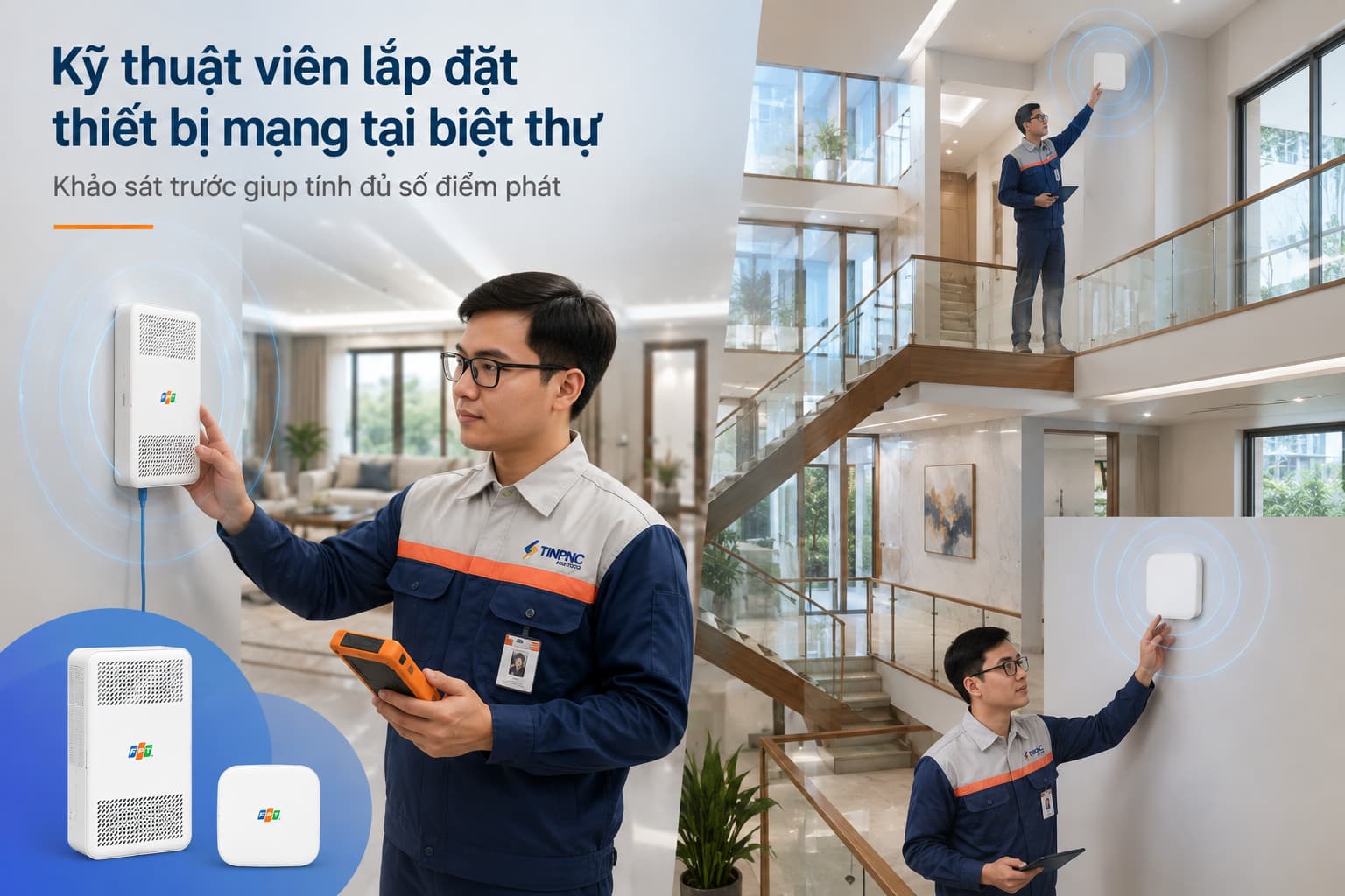 Khảo sát trước giúp tính đủ số điểm phát và tránh phải đi lại dây sau khi hoàn thiện