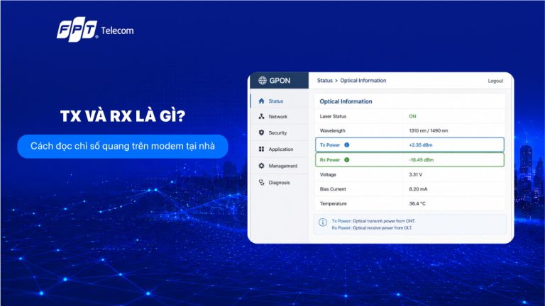 TX và RX là gì? Cách đọc chỉ số quang trên modem tại nhà