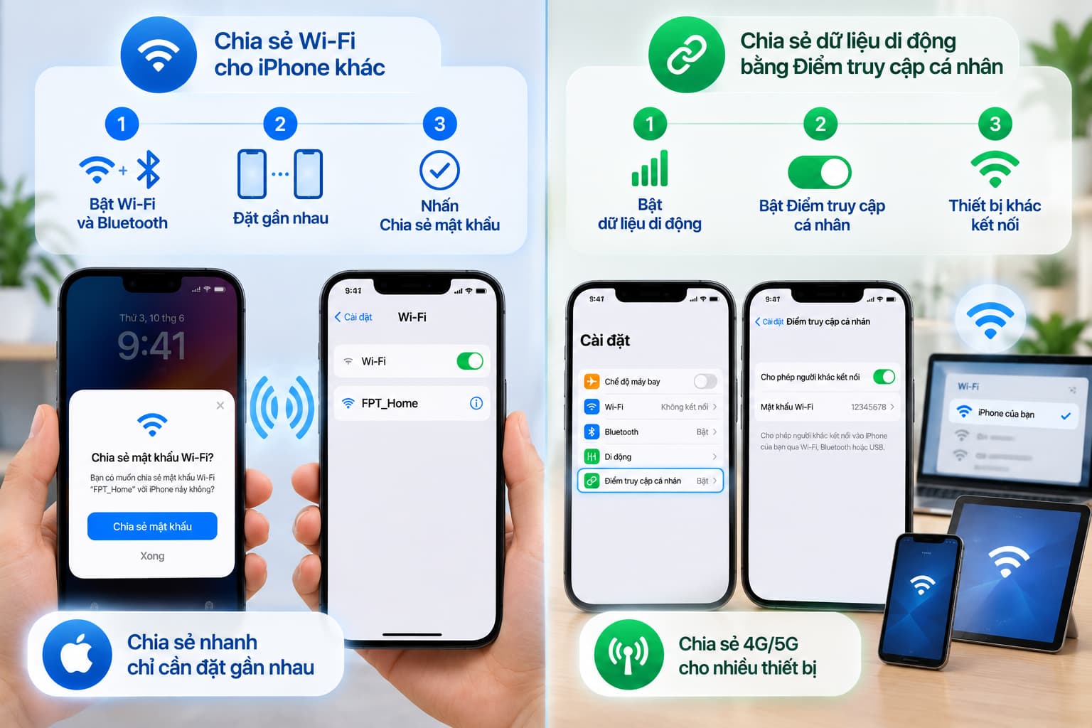 Cách chia sẻ wifi trên iPhone chỉ với vài thao tác