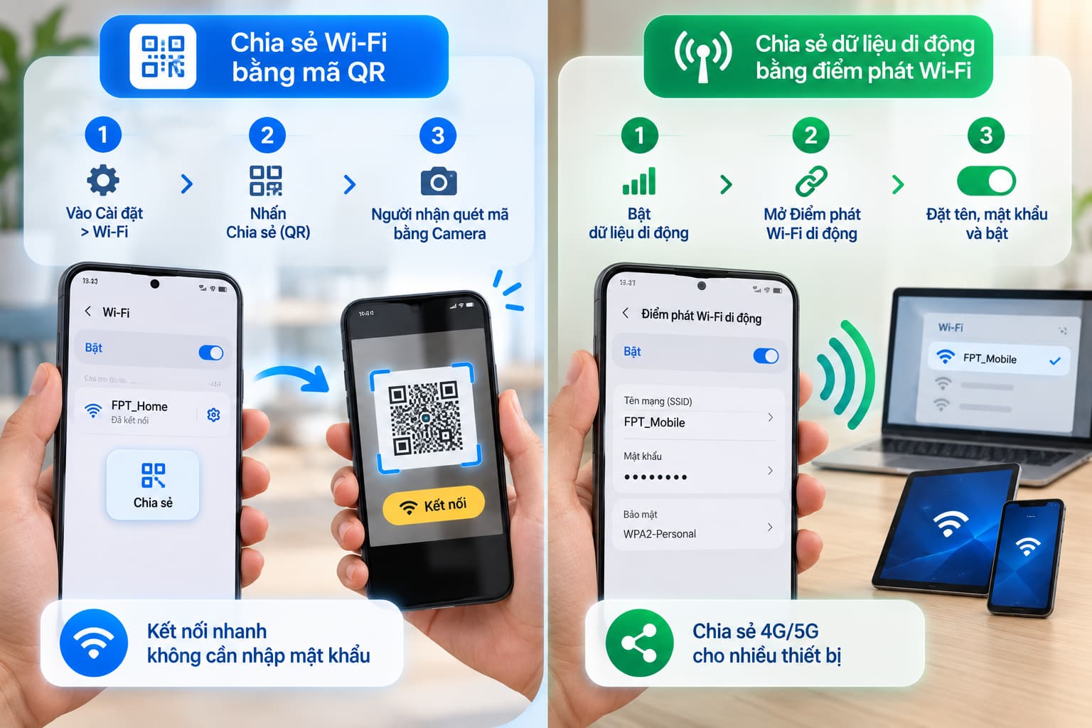 Cách chia sẻ wifi trên điện thoại Android nhanh nhất