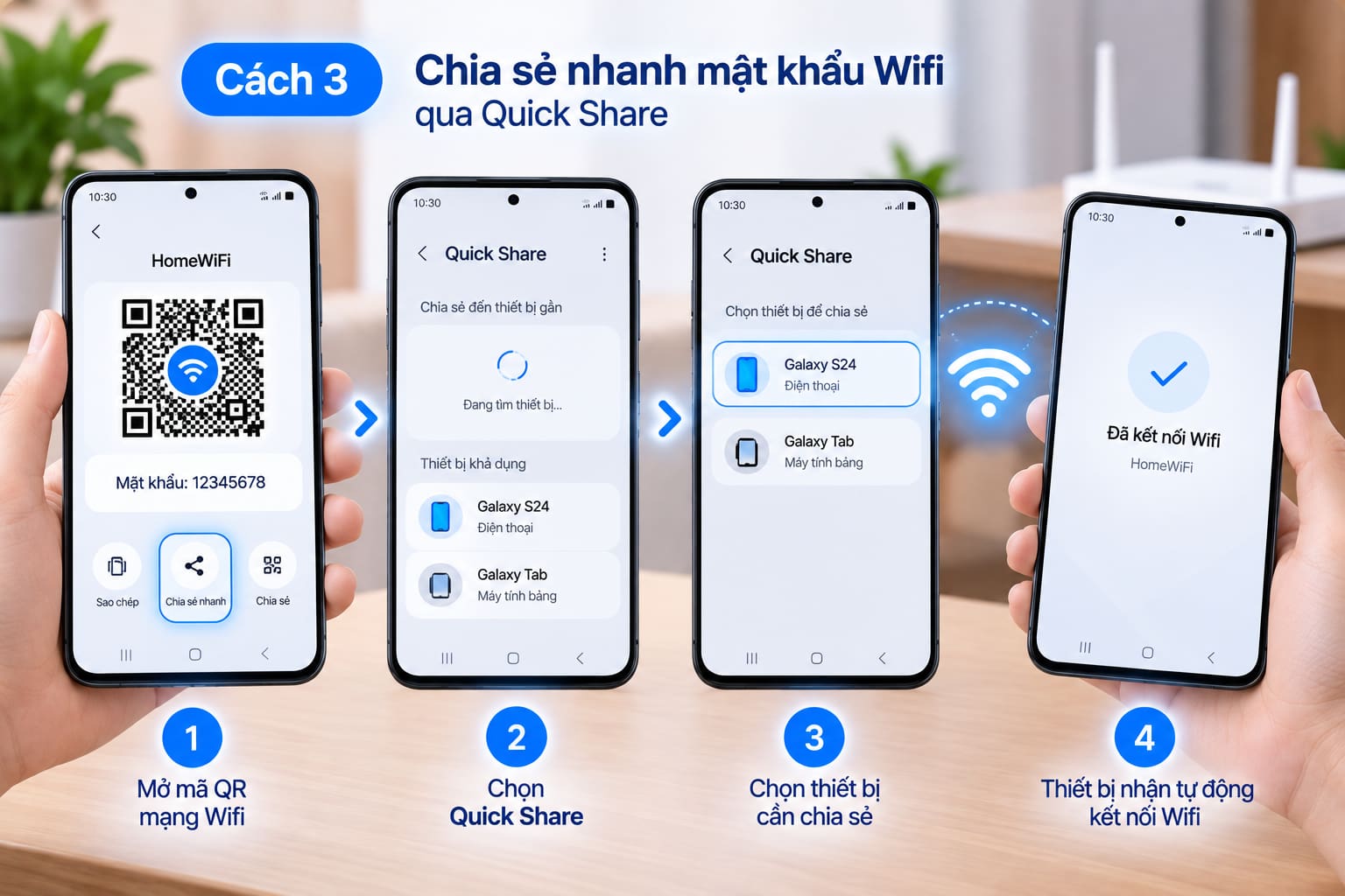 Chia sẻ nhanh mật khẩu Wifi qua Quick Share