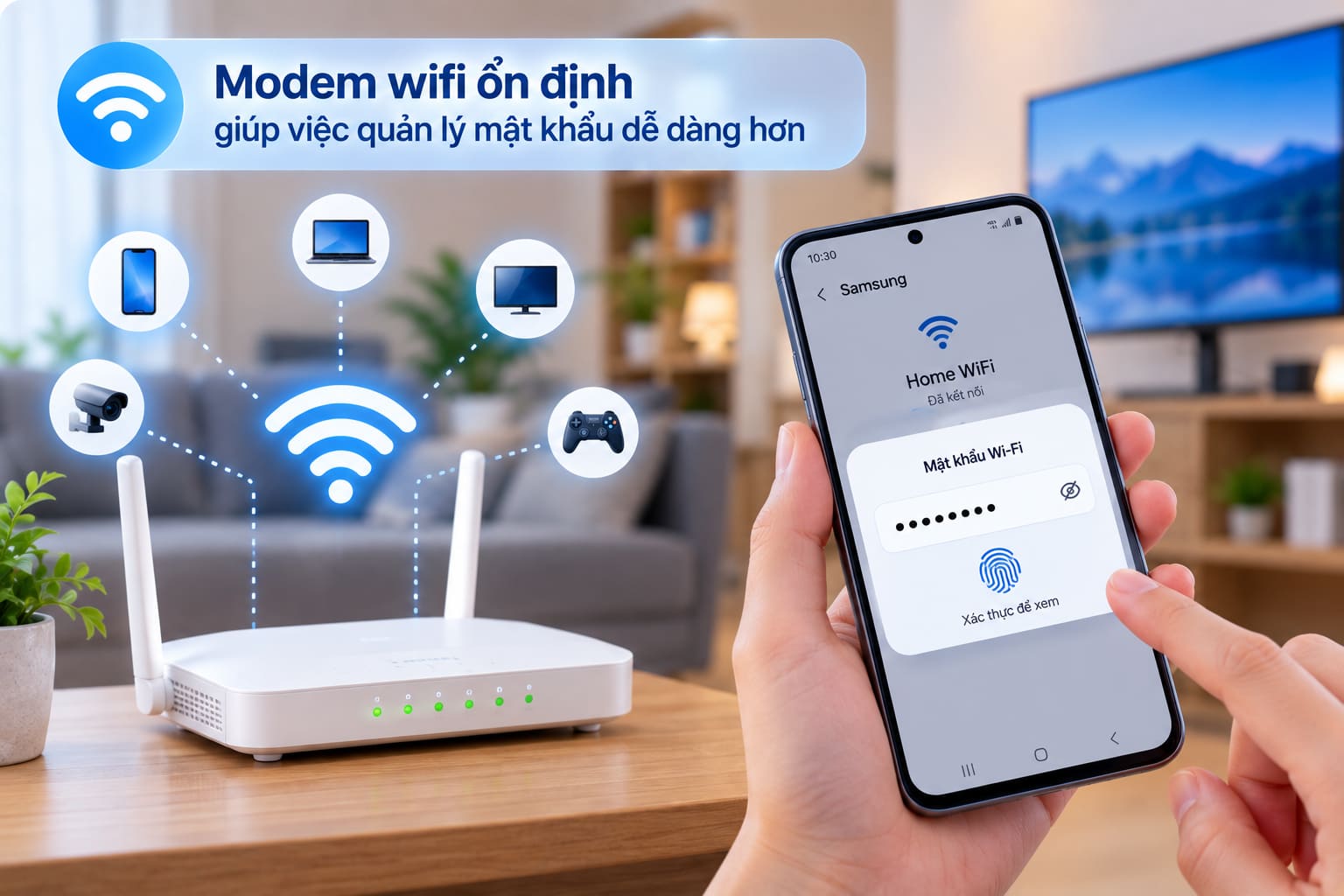 Modem wifi ổn định giúp việc quản lý mật khẩu dễ dàng hơn