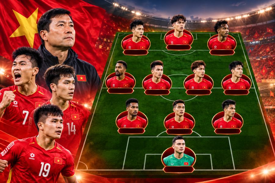 Sơ đồ 3-4-3 đội tuyển Việt Nam
