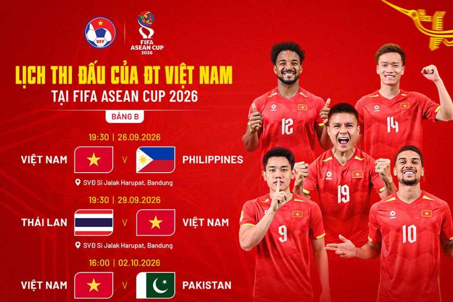 Chi tiết 3 trận vòng bảng của Việt Nam tại FIFA ASEAN Cup 2026