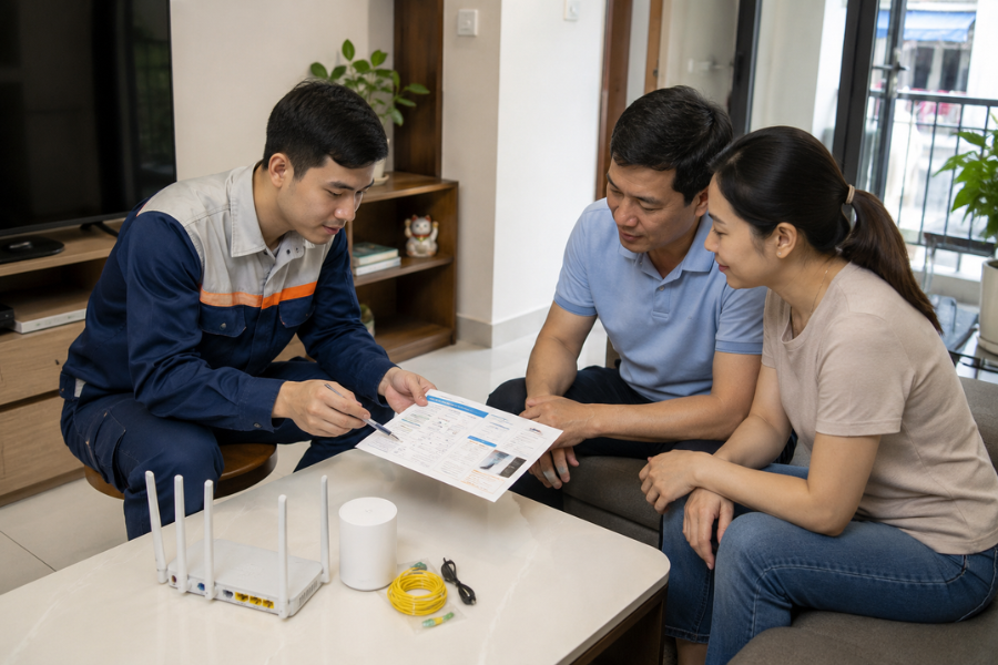 Các bước kiểm tra hạ tầng và đăng ký theo địa chỉ