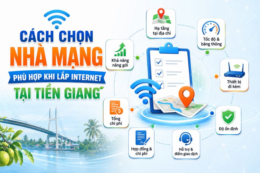 Lắp mạng Tiền Giang nên chọn theo hạ tầng và nhu cầu thực tế