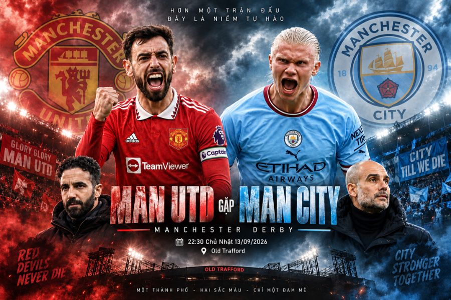 Man Utd gặp Man City tại sân Old Trafford