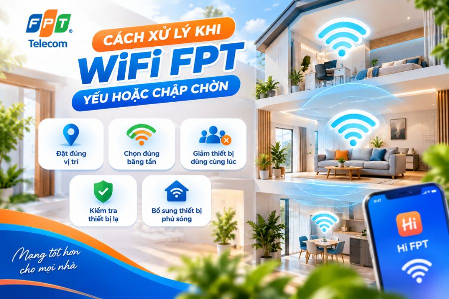 Modem WiFi FPT không sáng đèn Internet kèm WiFi yếu, chập chờn